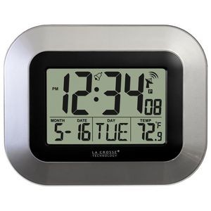 La Crosse Technology Atomic Digital Wall Clock (Silver)