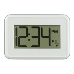 La Crosse® White Digital Wall Clock w/Indoor Temperature & Countdown Timer