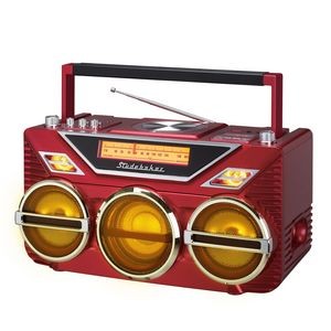 Studebaker Portable Stereo Bluetooth® Boom Box w/CD/AM/FM Radio & 15W Subwoofer (Red)