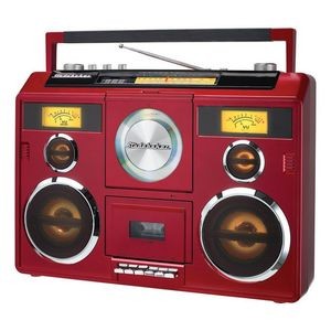 Studebaker Sound Station Portable Bluetooth® CD Player, AM/FM Radio & Cassette Player (Red)