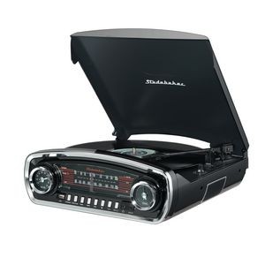 Studebaker 3-Speed Turntable w/Bluetooth® Receive & AM/FM Radio (Black)