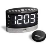 Jensen AM/FM Dual Alarm Clock Radio w/Wireless Under Pillow Vibrator