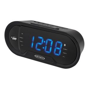 Jensen Audio Bluetooth® Digital AM/FM Dual Alarm Clock w/USB Charging Port