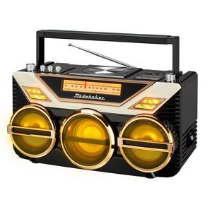 Studebaker Portable Stereo Bluetooth® Boombox w/CD/AM/FM Radio & 15W Subwoofer (Black)