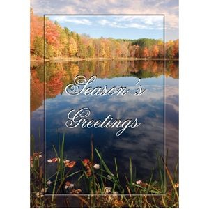 Autumn Pond Snow Greeting Card
