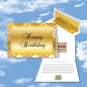 Cloud Nine Birthday Music Download Gold Greeting Card w/ Happy Birthday