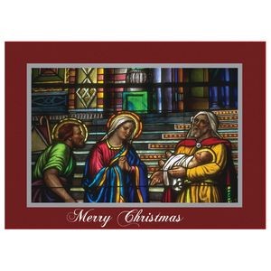 Merry Christmas Stained Glass Greeting Card