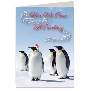 Caroling Penguins Holiday Greeting Card