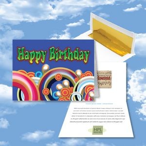 Cloud Nine Birthday Music Download Multicolor Greeting Card w/ Happy Birthday