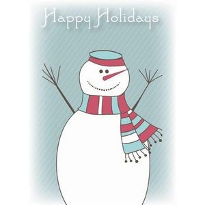 Snowman With Twig Hands Greeting Card