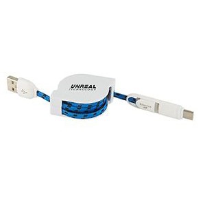 3-in-1 Retractable Fabric Charge-It™ Cable