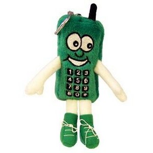 4" Green Cell Phone Key Chain