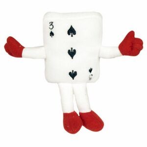6" Playing Card 3 Of Spades Stuffed Toy