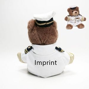 8" Captain Bear Stuffed Animal w/One Color Imprint