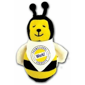 3" Bee Magnet Stuffed Animal w/Bandana & Full Color Imprint