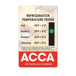 Refrigerator Temperature Testing Card