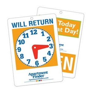 Open/ Will Return Store Clock Sign with Red Hands