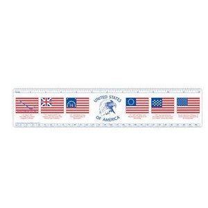 12" History Flags Ruler
