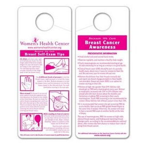 Breast Self Exam Card Hang Tag, UV Coated, Standard