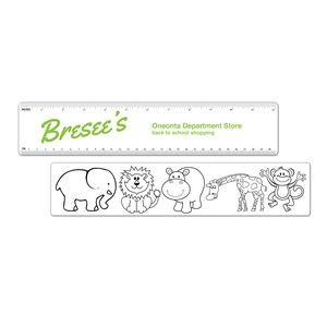 Coloring Ruler w/Zoo Pictures, Ruler