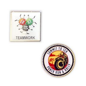Metal Lapel Pin w/Epoxy Dome Full Color - Stock shapes