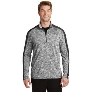 Sport-Tek® Men's PosiCharge® Electric Heather Colorblock 1/4-Zip Pullover Sweatshirt