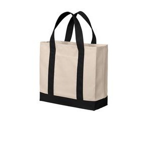 Port Authority® Two-Tone Cotton Canvas Tote Bag