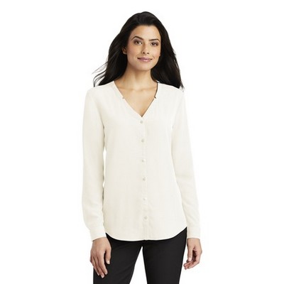 Ladies Port Authority® long Sleeve Button-Front Blouse