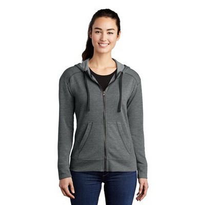 Sport-Tek® Ladies' PosiCharge® Tri-Blend Wicking Fleece Full-Zip Hooded Jacket