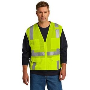 CornerStone® ANSI 107 Class 2 Mesh Six-Pocket Zippered Vest