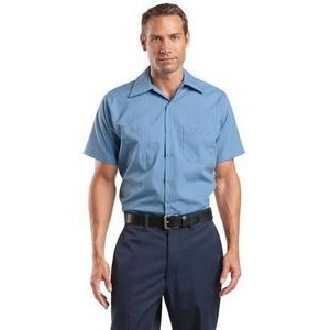 Red Kap Short Sleeve Long Size Striped Industrial Work Shirt