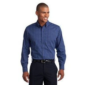 Port Authority Tall Tattersall Easy Care Long Sleeve Shirts (Tall Size)