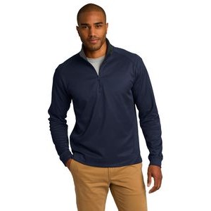 Port Authority Men's Vertical Texture 1/4-Zip Pullover Sweater