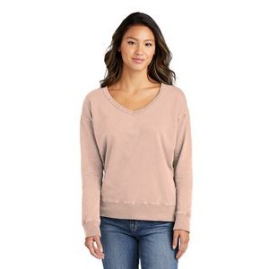 Port & Company® Ladies' Beach Wash® Garment-Dyed V-Neck Sweatshirt