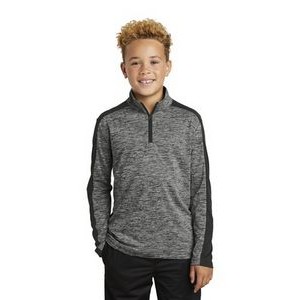 Sport-Tek® Youth PosiCharge® Electric Heather Colorblock 1/4-Zip Pullover Sweatshirt