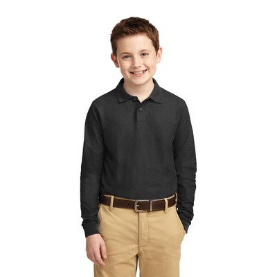 Port Authority® Youth Silk Touch™ Long Sleeve Polo Shirt