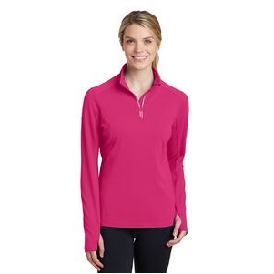 Sport-Tek® Ladies' Sport-Wick® Textured 1/4-Zip Pullover Shirt