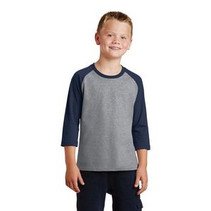 Port & Company® Youth Core Blend 3/4-Sleeve Raglan T-Shirt