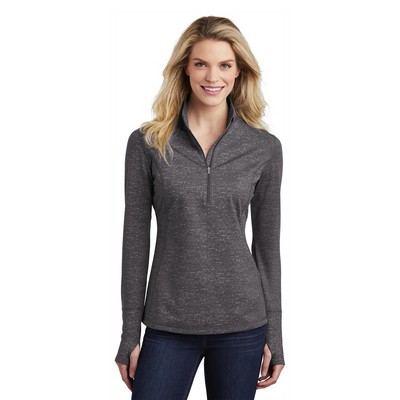 Sport-Tek® Ladies' Sport-Wick® Stretch Reflective Heather 1/2-Zip Pullover Sweatshirt