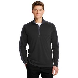 Sport-Tek® Men's Sport-Wick® Textured Colorblock 1/4-Zip Pullover Sweatshirt