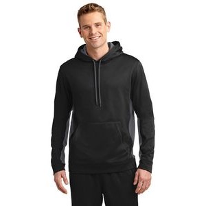Sport-Tek Men's Sport-Wick Fleece Colorblock Hooded Pullover
