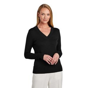 Brooks Brothers® Women's Cotton Stretch V-Neck Sweater