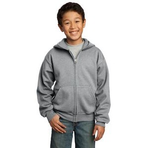 Port & Company® Youth Core Fleece Full-Zip Hooded Sweatshirt