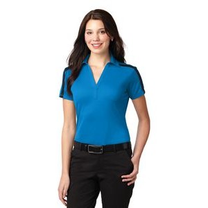 Port Authority Ladies Silk Touch Performance Colorblock Stripe Polo Shirt