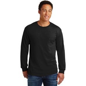 Gildan® Men's Ultra Cotton® 100% Cotton Long Sleeve T-Shirt w/Pocket