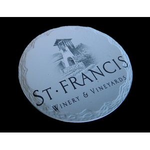 Round Layered Edge Absorbent Stone Coaster Matte Finish (overseas production)