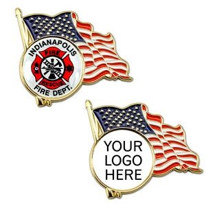 American Flag Enamel Lapel Pin w/ Custom Logo