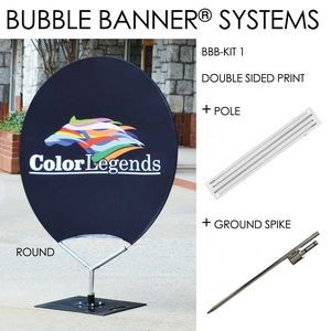 Bubble Banner® - Round Shaped - Double sided print + Frame + Ground Spike