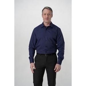 Woven Stretch Shirt Solid Navy