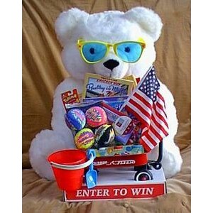 Summer Fun Bernie the Bear Toy Promotional Display w/Toy Filled Wagon